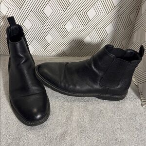 Abound‎ boots Black Leather Ankle Boots men’s size 9 leather upper slip on